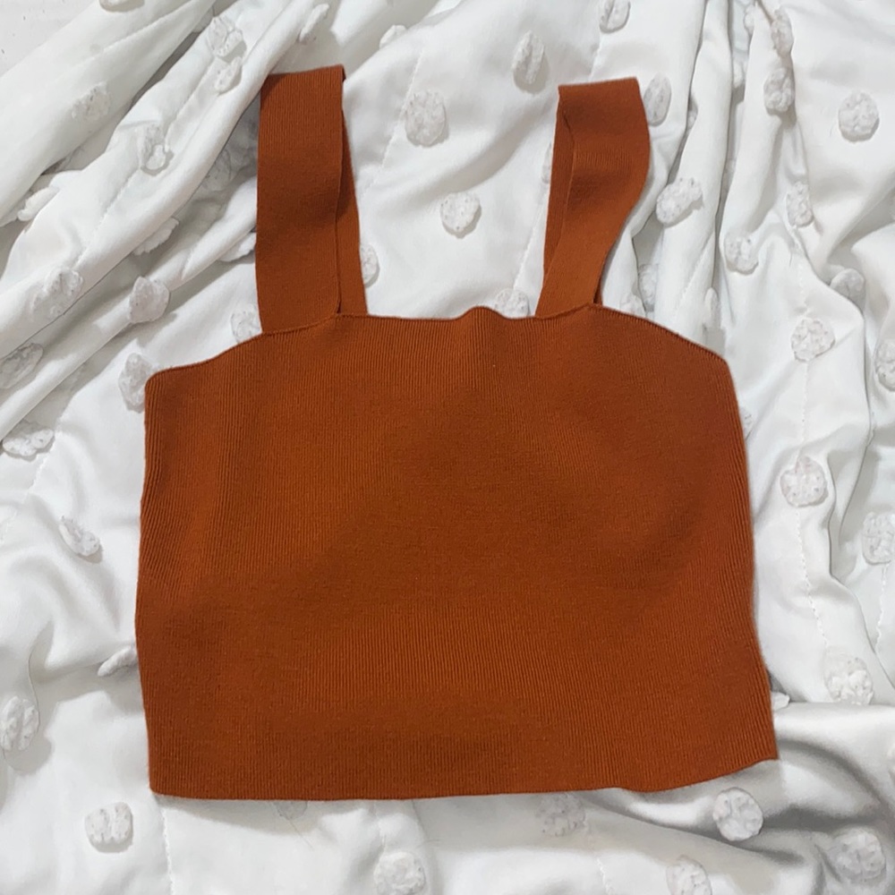 cropped sweater material tank